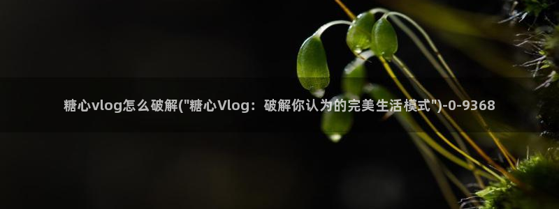  糖心vlog视频在线观看免费视频：糖心vlog怎么破解(\